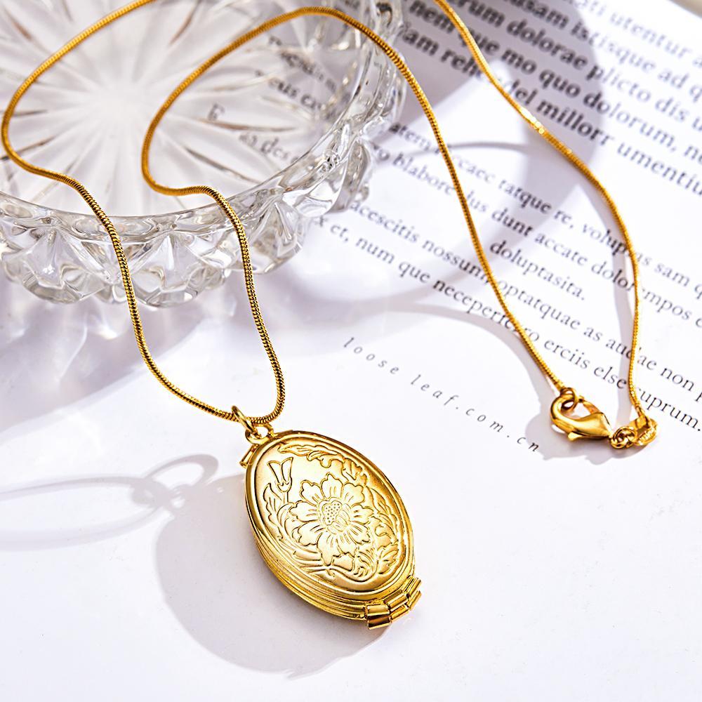 Dipinto A Mano Festa Della Mamma 4 Foto In Un Medaglione Collana Medaglione Pieghevole Ovale Regalo Per Mamma - soufeelit