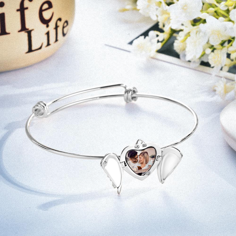 Braccialetto Con Foto Incisa Personalizzata Bracciale Con Medaglione Con Foto Intagliata A Cuore Regalo Per Lei