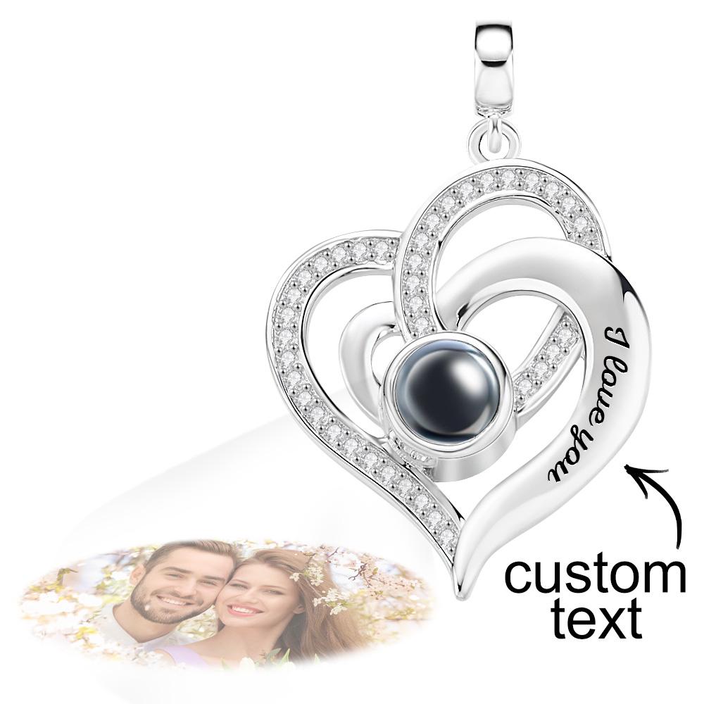 Proiezione Love Heart Ciondolo Con Foto Personalizzata Ciondola Ciondolo Semplice E Di Base Per Bracciale - soufeelit