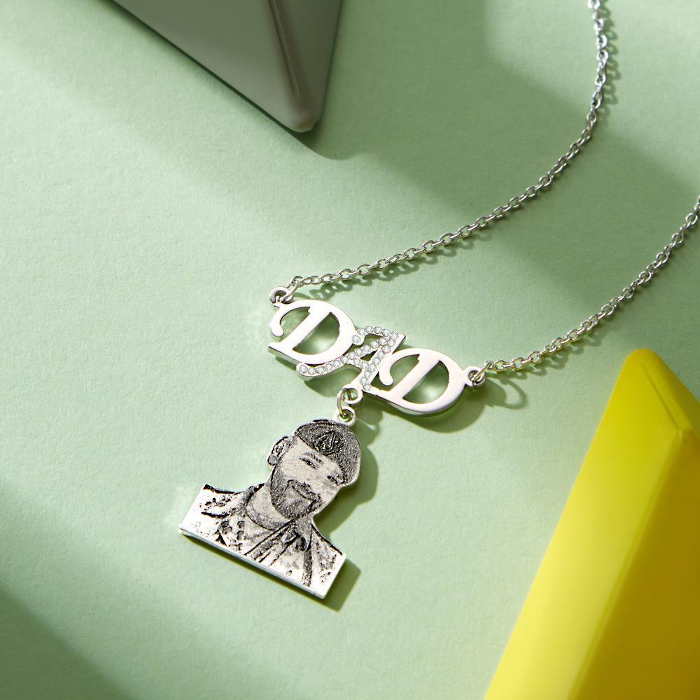 Collana Personalizzata Con Foto Del Papà In Argento Sempre Con Regalo Di Papà