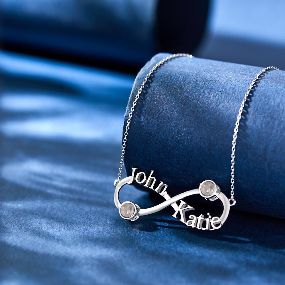 Collana Con Proiezione Incisa Personalizzata Simbolo Dell'infinito Commemora I Regali - soufeelit