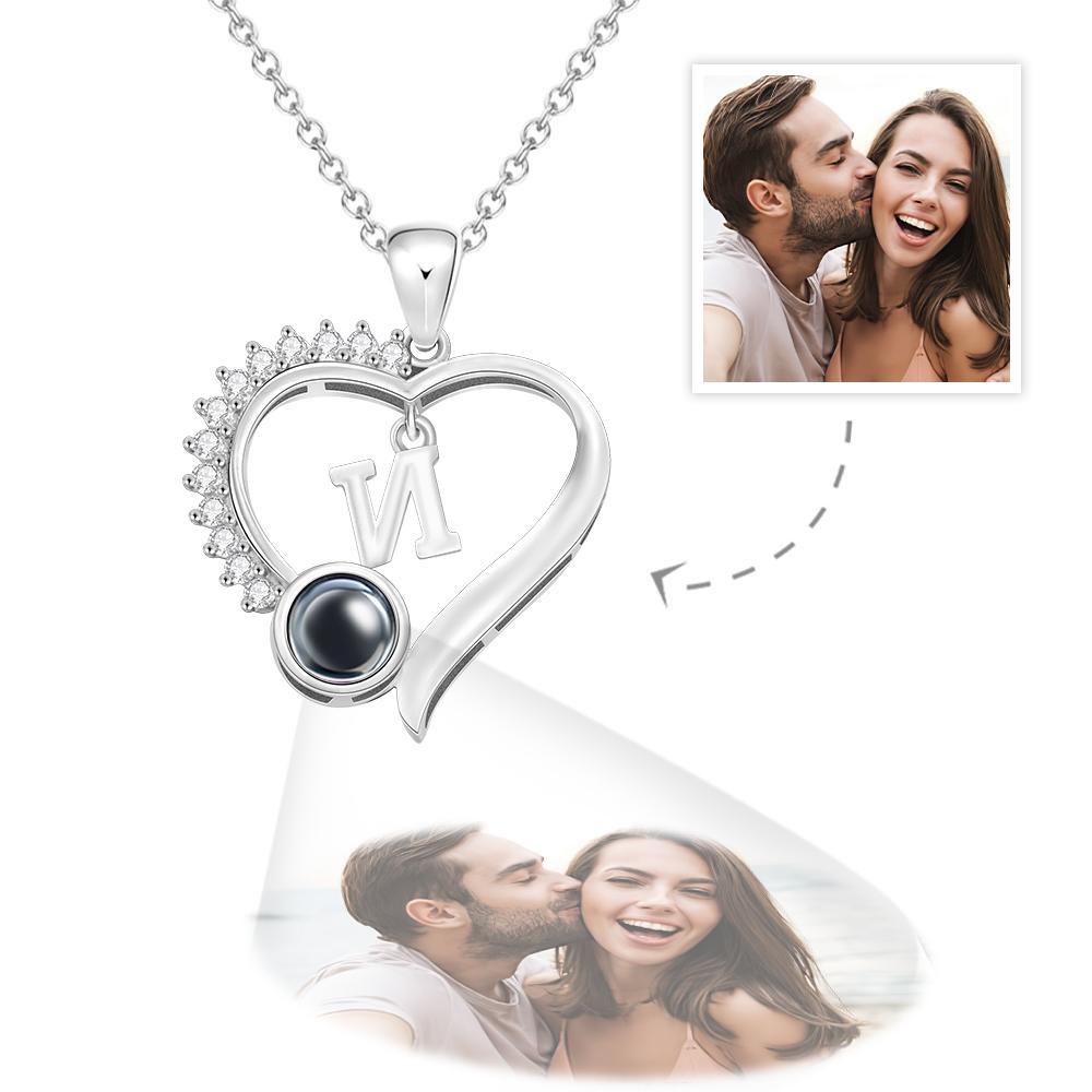 Collana Di Proiezione Personalizzata Lettera Personalizzata Regali Di Design A Forma Di Cuore - soufeelit