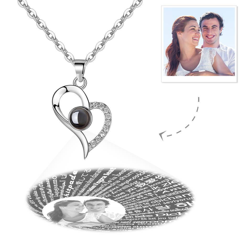 Collana Ti Amo In 100 Lingue Collana Con Foto Di Proiezione Ama Il Tuo Cuore Per La Mamma - soufeelit