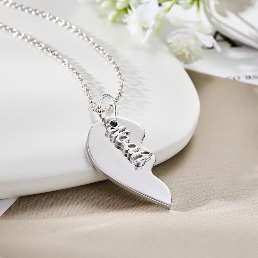 Regalo Di Coppia Commemorativo Per Collana Con Cuore Inciso Personalizzato