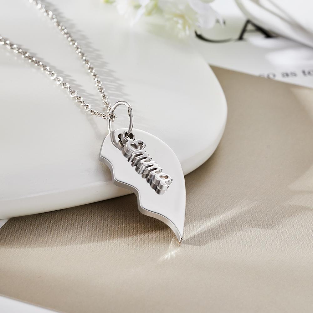 Regalo Di Coppia Commemorativo Per Collana Con Cuore Inciso Personalizzato