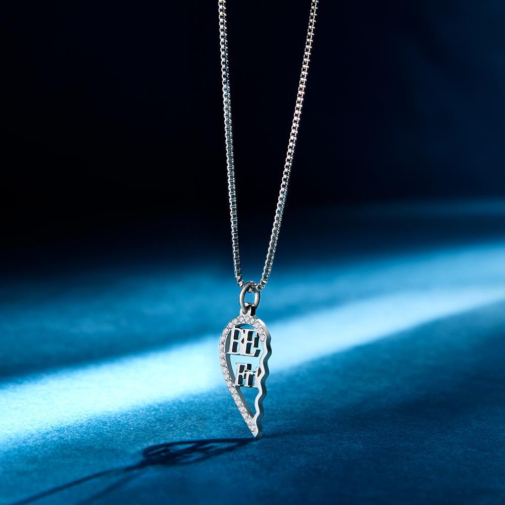 Collana Con Incisione Personalizzata Collana Da Coppia A Forma Di Cuore Regalo Per Gli Amanti - soufeelit