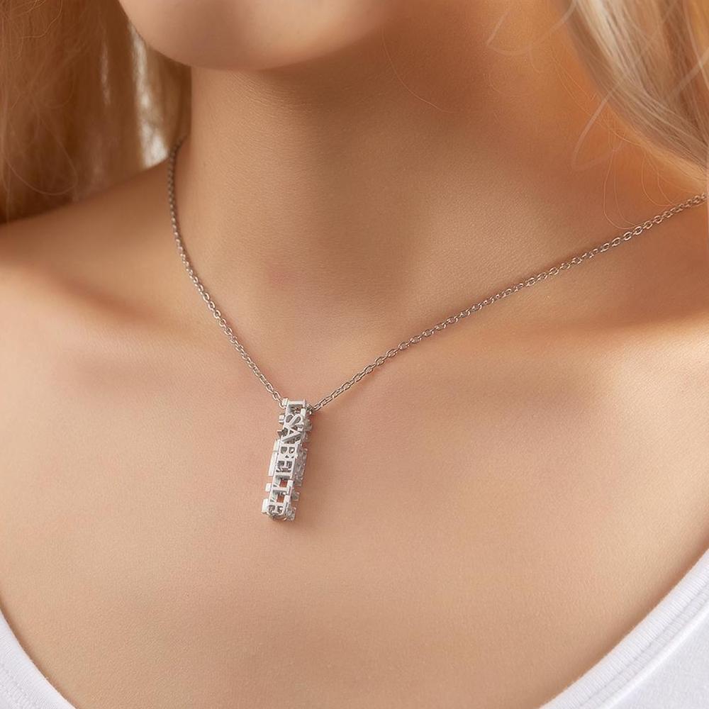 Collana Con Incisione Personalizzata Collana Con Nome Tridimensionale Regalo Per Lei - soufeelit