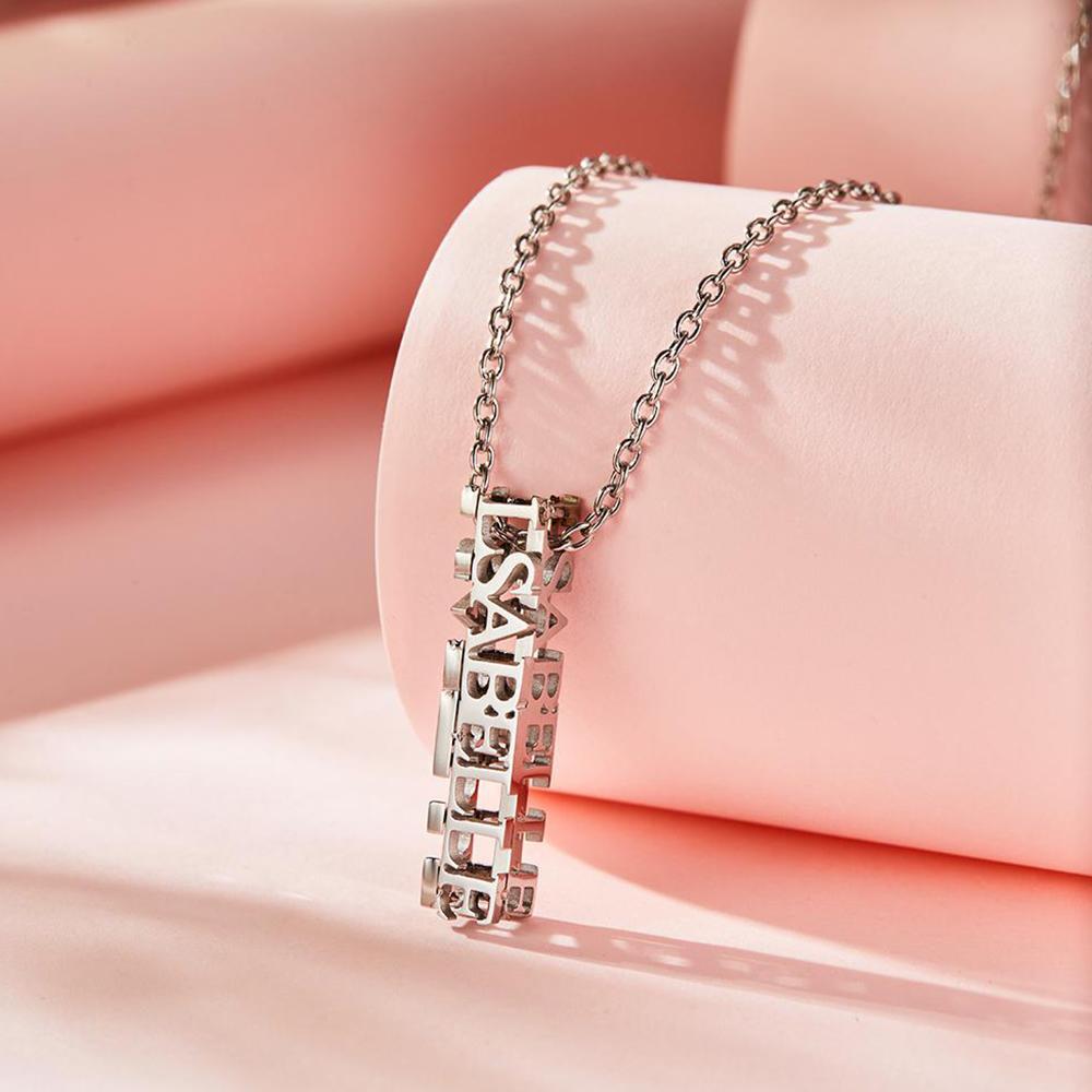 Collana Con Incisione Personalizzata Collana Con Nome Tridimensionale Regalo Per Lei - soufeelit