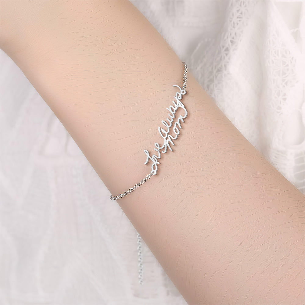 Braccialetto Con Scritta A Mano Con Foto Personalizzata Memoriale Regalo Ricordo Personalizzato Per Mamma Fidanzata Famiglia - soufeelit