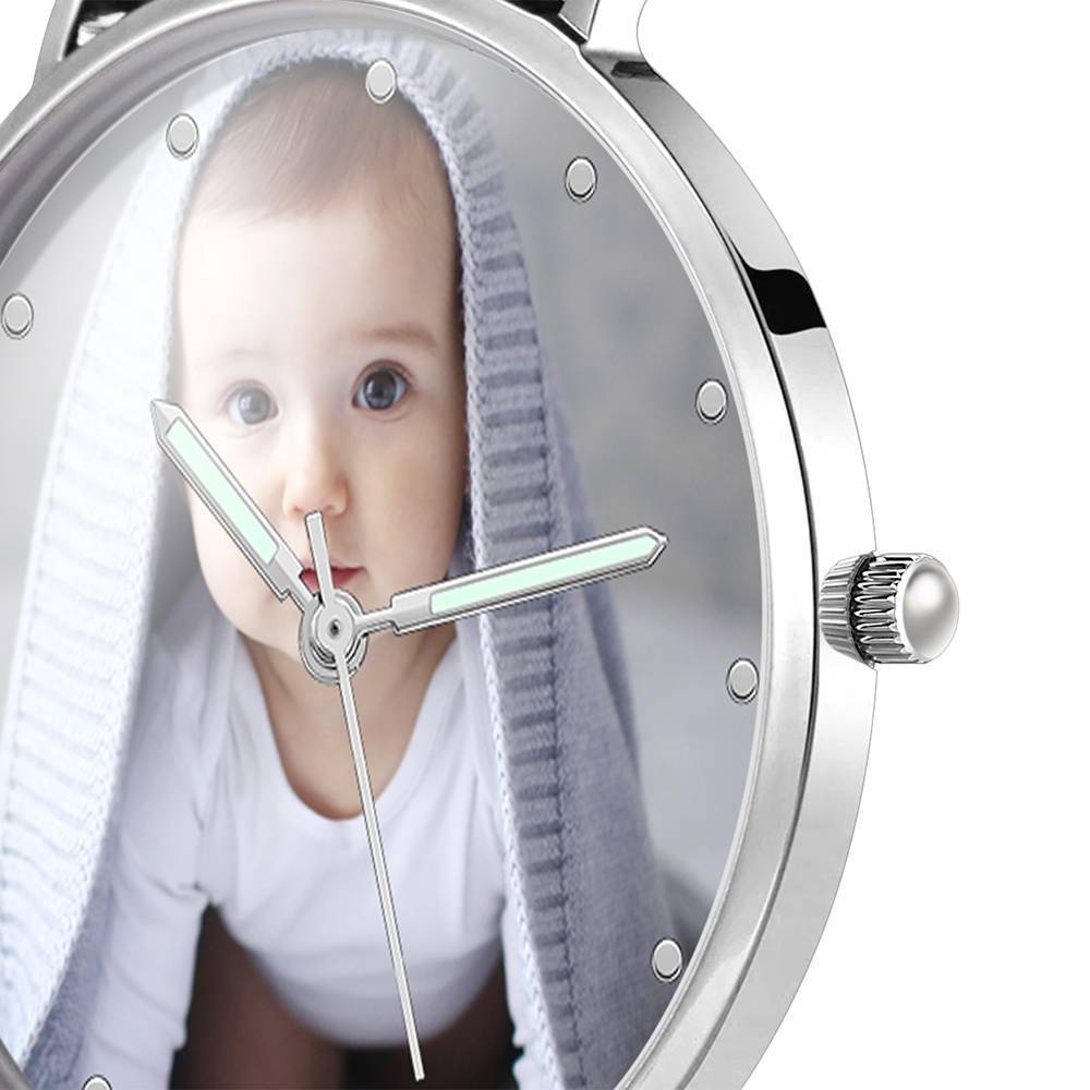 Orologio Inciso Con Foto Con Puntatore Luminoso Orologio Con Cinturino In Lega Con Foto 36 Mm - Donna