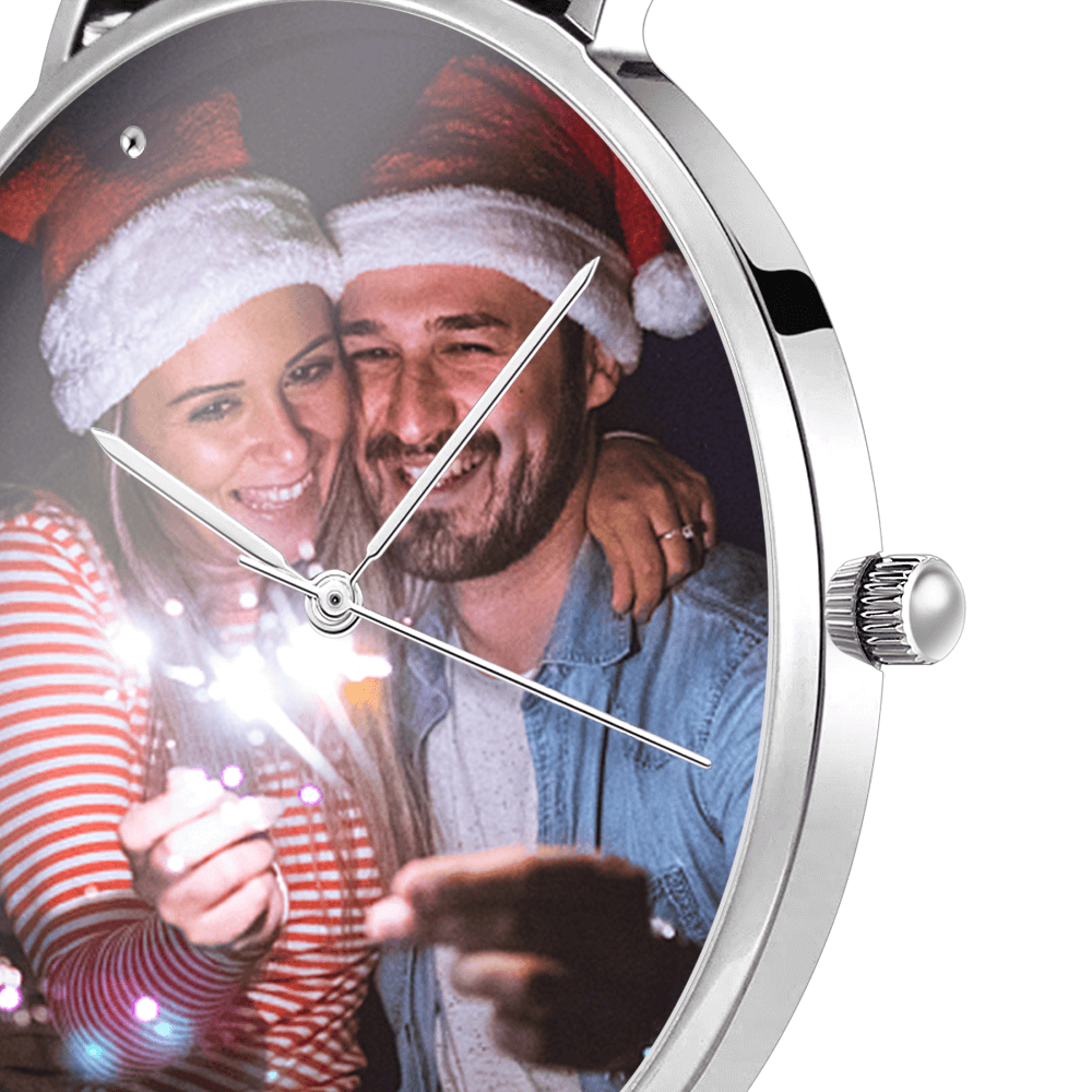 Orologio Da Donna Con Cinturino In Pelle Nera Da Incidere 36mm