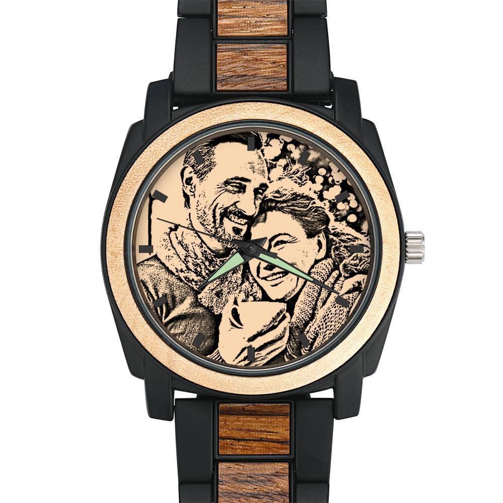 Orologio Scolpito Personalizzato,Orologio Fotografico Con Cinturino In Lega Rossa