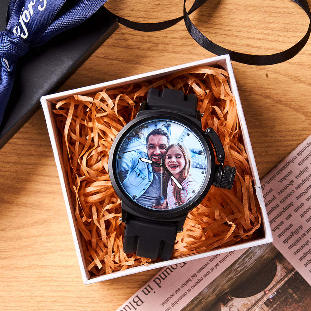 Orologio Da Uomo Con Cinturino In Plastica Sportivo Per Foto Di Famiglia Personalizzato - soufeelit