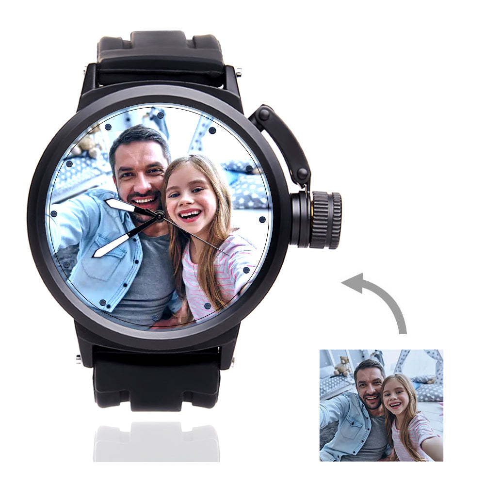 Orologio Da Uomo Con Cinturino In Plastica Sportivo Per Foto Di Famiglia Personalizzato - soufeelit