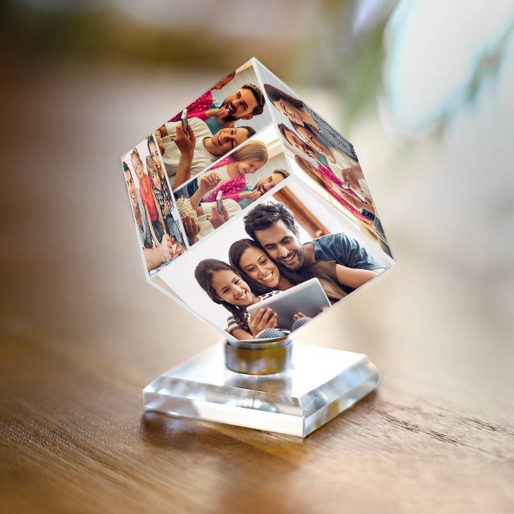 Cornice Per Foto In Cristallo Personalizzata Cubo Di Rubic Regalo Ricordo Da 50 Mm Decorazione Domestica