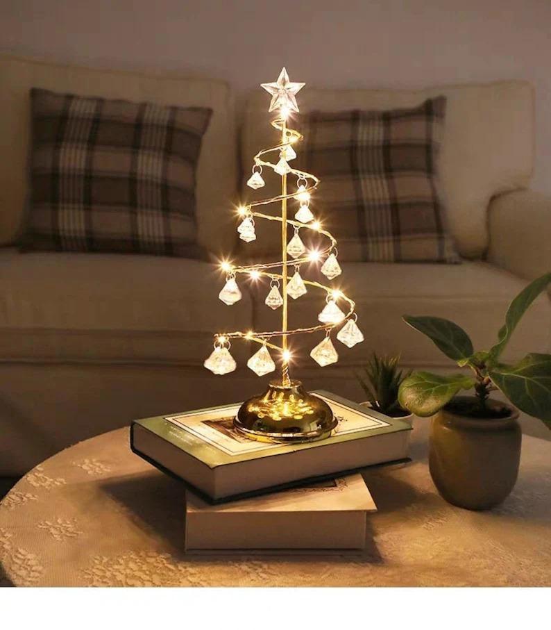 Lampada Da Tavolo Decorativa Con Lampada A Forma Di Diamante In Cristallo Con Luce Notturna Per Albero Di NataleLampada Personalizzata