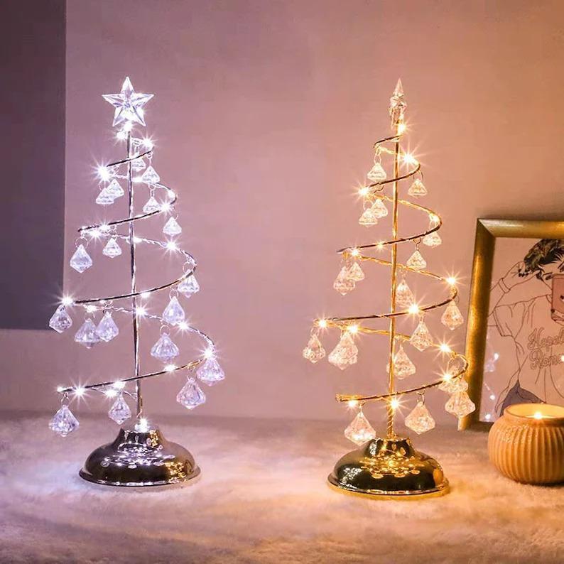 Lampada Da Tavolo Decorativa Con Lampada A Forma Di Diamante In Cristallo Con Luce Notturna Per Albero Di NataleLampada Personalizzata