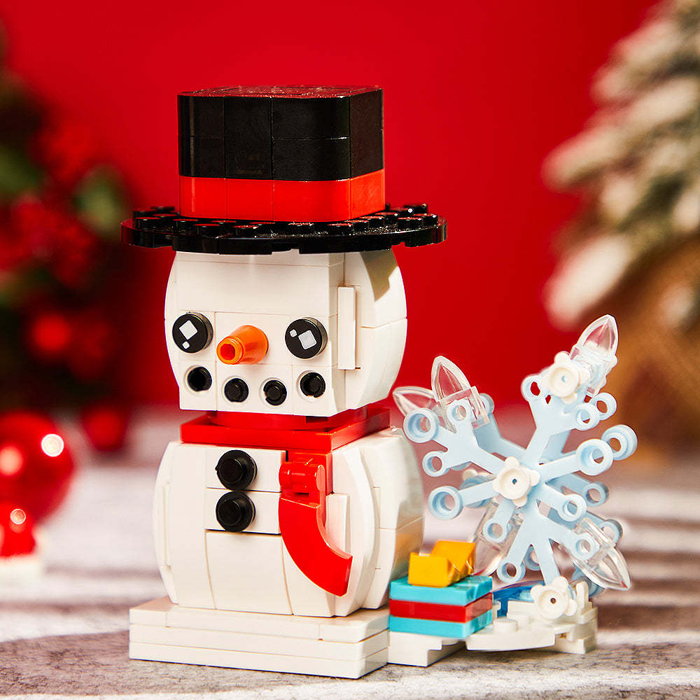 Pupazzo di neve Piccolo blocco di particelle di mattoni Teste Puzzle Building Block Toy Regali di Natale - soufeelit