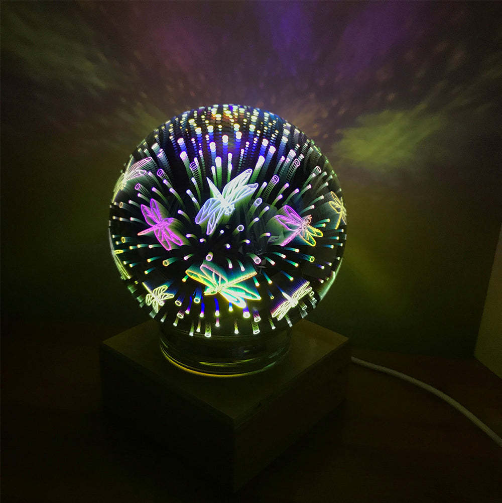 3d Firework Night Light Proiettore Lampada Magic Crystal Glass Ball Light - soufeelit