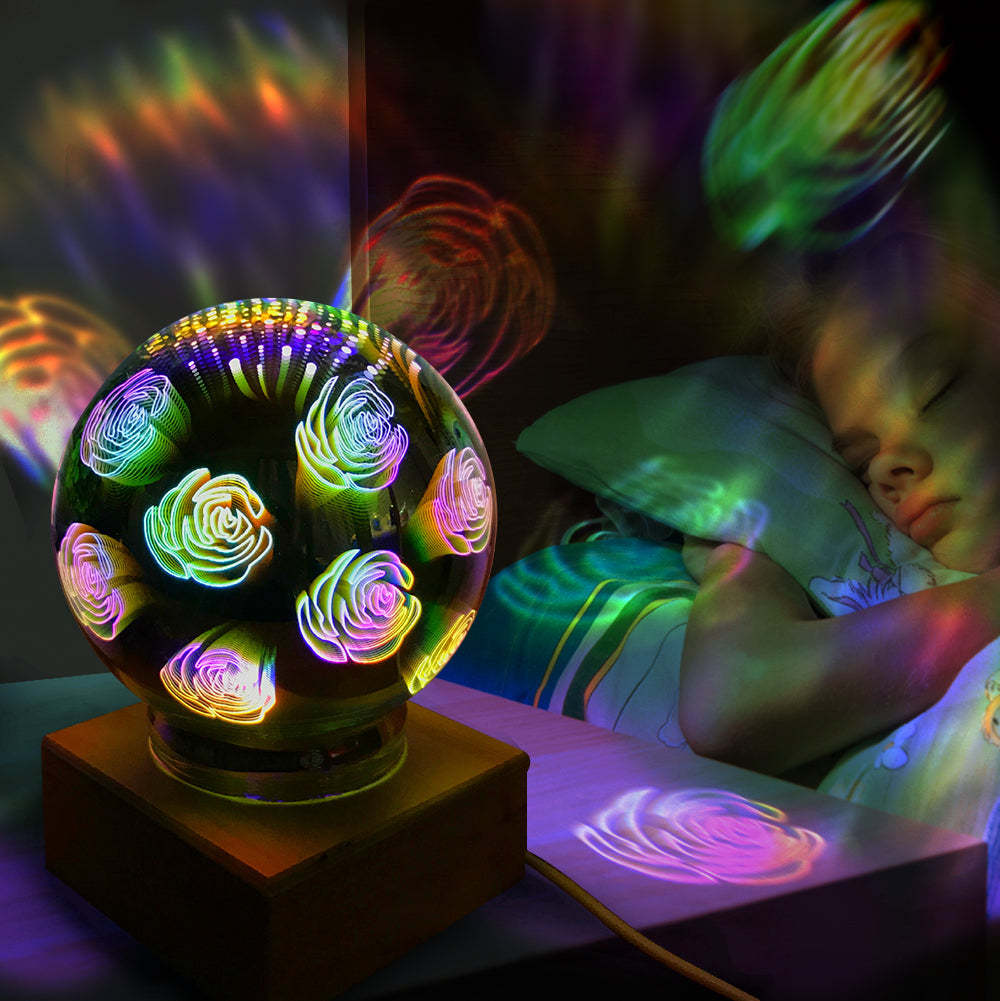 3d Firework Night Light Proiettore Lampada Magic Crystal Glass Ball Light - soufeelit