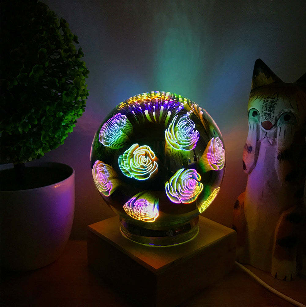 3d Firework Night Light Proiettore Lampada Magic Crystal Glass Ball Light - soufeelit