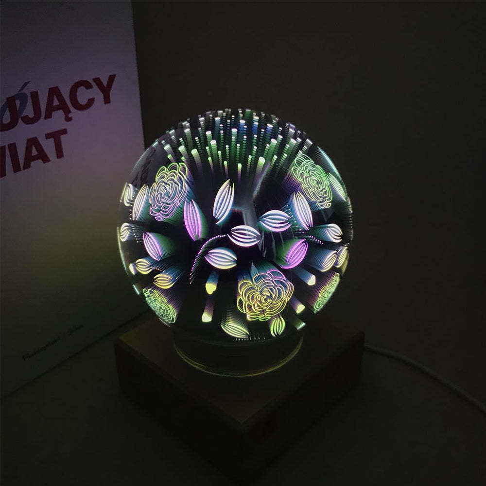 3d Firework Night Light Proiettore Lampada Magic Crystal Glass Ball Light - soufeelit