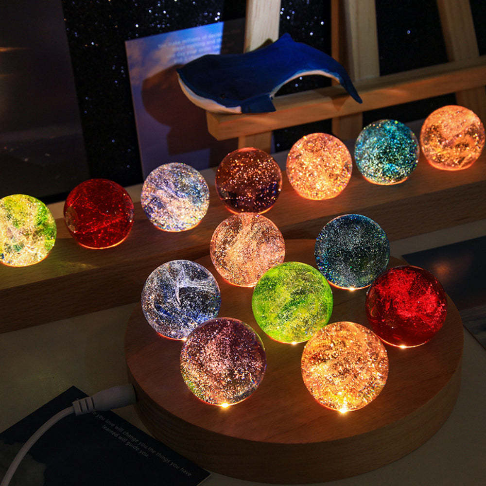 Regali Di Decorazioni Per La Casa Con Luce Notturna In Cristallo Con Lampada Pianeta Stellato Cosmico - soufeelit