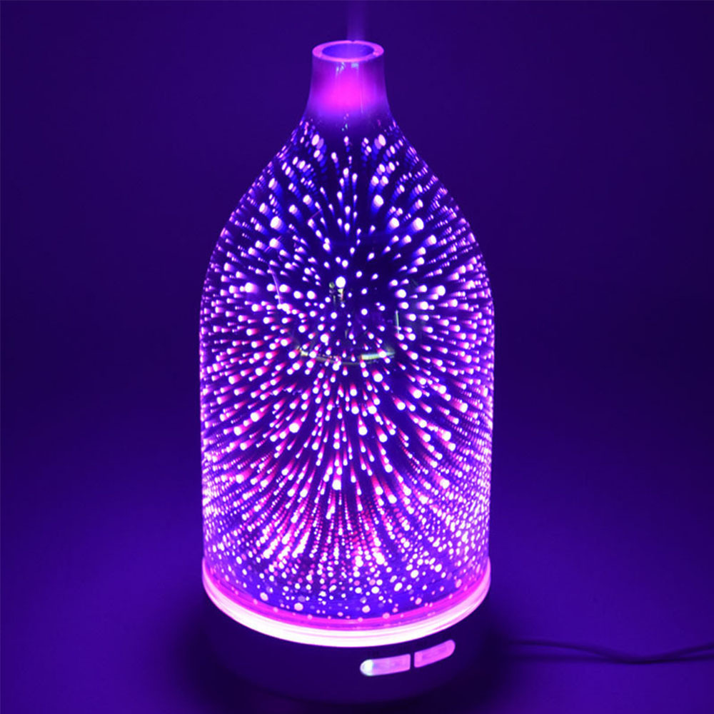 Lampada Per Aromaterapia Con Fuochi D'artificio Regali Per La Casa Umidificatore Colorato In Vetro 3d - soufeelit