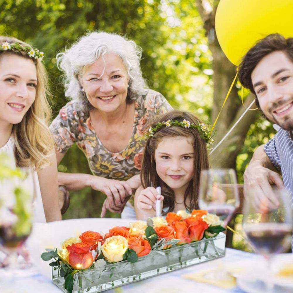 Vaso Di Fiori In Acrilico Trasparente Centrotavola Floreale Rettangolare Per Tavolo Da Pranzo Vasi Di Fiori Unici Per Decorazioni Per La Casa O Matrimoni - soufeelit