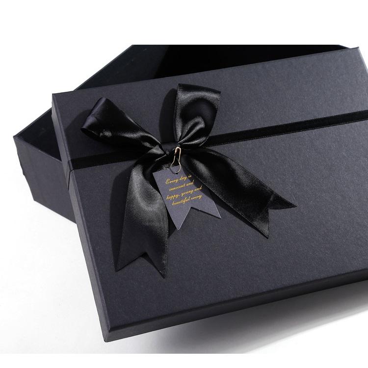 Elegante confezione regalo nera Confezione regalo rigida con coperchi per Natale