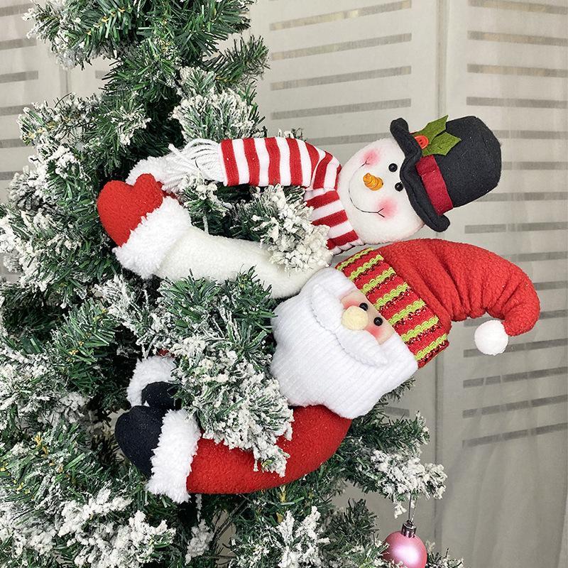 Decorazioni Per Finestre Con Babbo Natale E Pupazzo Di Neve Con Bambola Con Fibbia Per Tende Di Natale