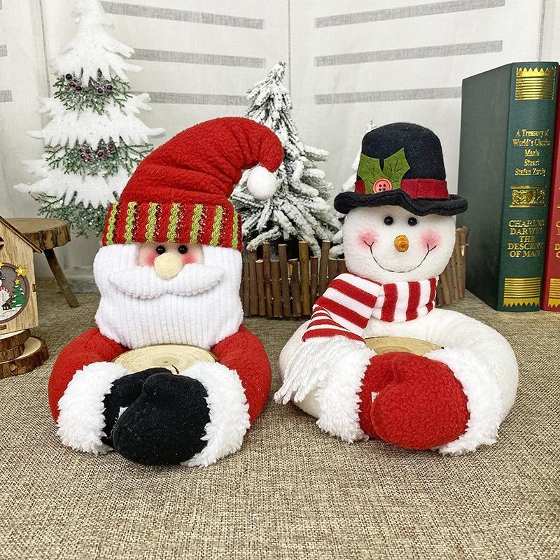 Decorazioni Per Finestre Con Babbo Natale E Pupazzo Di Neve Con Bambola Con Fibbia Per Tende Di Natale