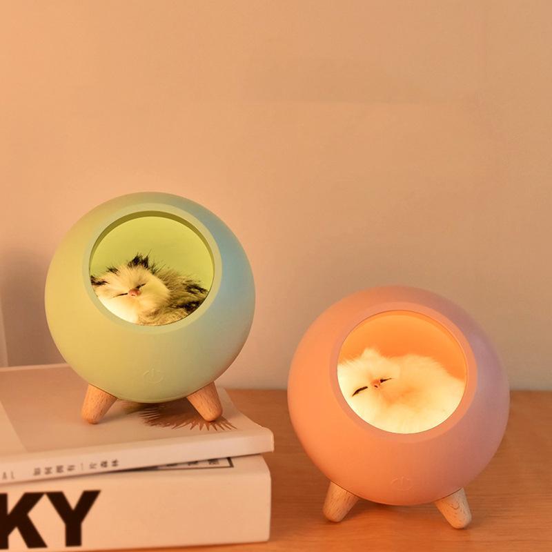 Creative Kitten Pet House Night Light Touch Lampada Regolabile Decorazione Della CasaLampada Personalizzata