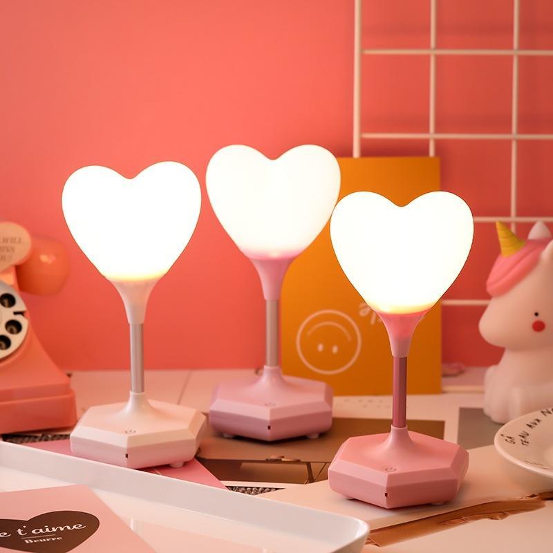 Lampada A Forma Di Cuore Per Camera Da Letto Creativa Tocca Tre Modalità Di Ricarica Della Luce NotturnaLampada Personalizzata