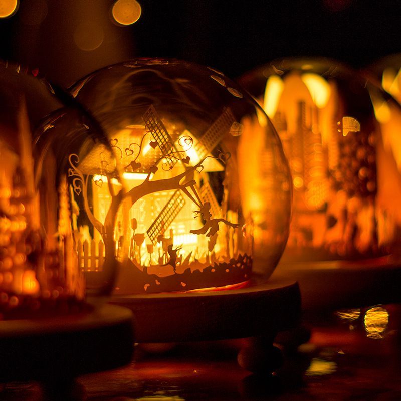 Lampada Da Intaglio Su Carta Fai-da-te Lampada 3d Con Luce E Ombra Romantiche Regali Per La Decorazione Del Desktop - soufeelit