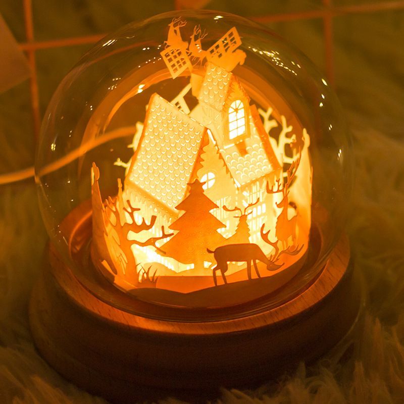 Lampada Da Intaglio Su Carta Fai-da-te Lampada 3d Con Luce E Ombra Romantiche Regali Per La Decorazione Del Desktop - soufeelit