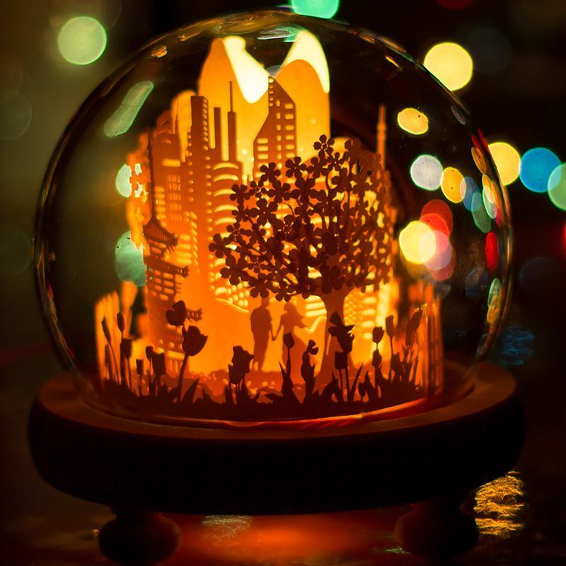 Lampada Da Intaglio Su Carta Fai-da-te Lampada 3d Con Luce E Ombra Romantiche Regali Per La Decorazione Del Desktop - soufeelit