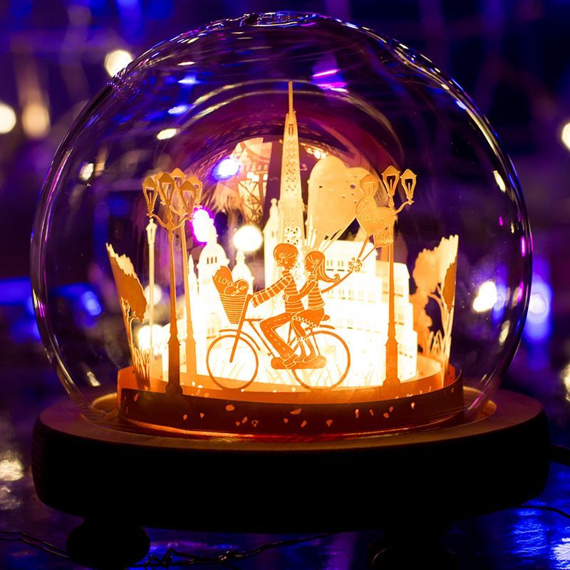 Lampada Da Intaglio Su Carta Fai-da-te Lampada 3d Con Luce E Ombra Romantiche Regali Per La Decorazione Del Desktop - soufeelit