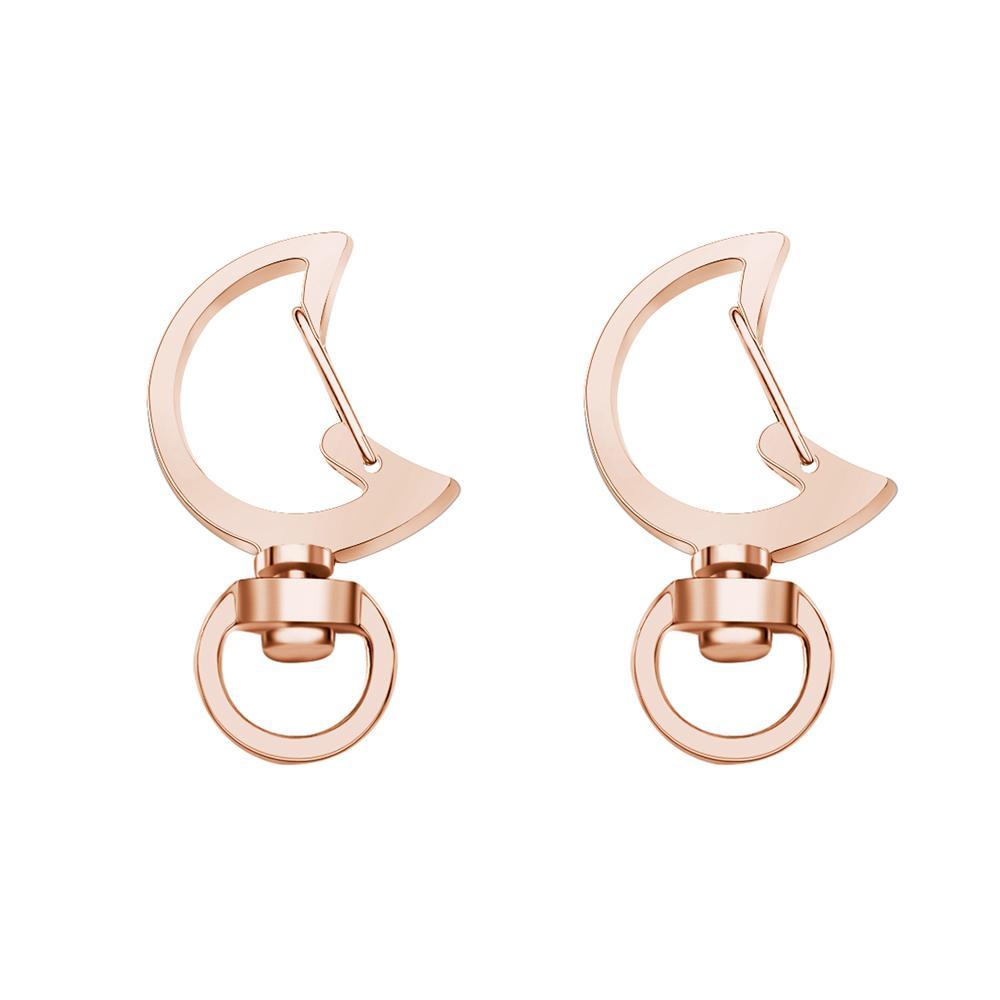 Portachiavi Con Moschettone Girevole A Forma Di Luna Portachiavi In metallo Con Moschettone In Oro Rosa Due - soufeelit
