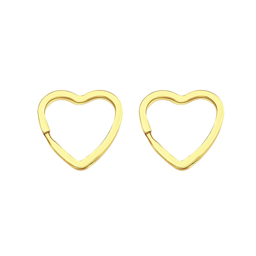 Portachiavi Piatto A Forma Di Cuore Portachiavi Diviso In Metallo Dorato Due - soufeelit