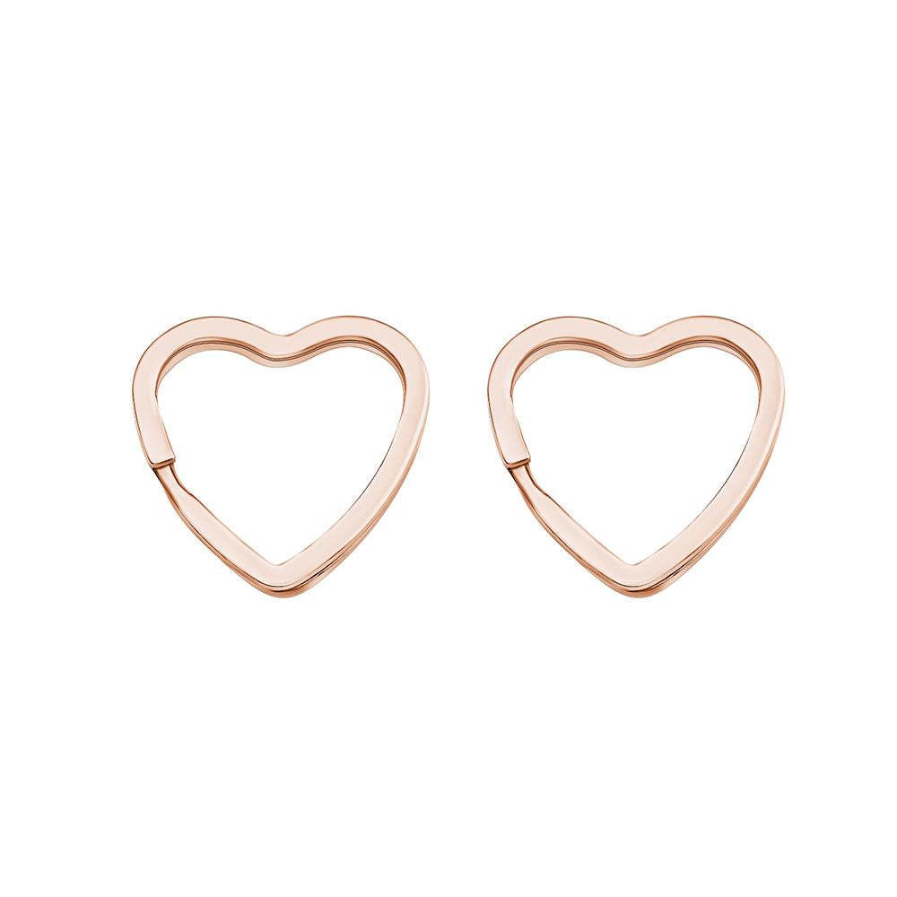 Portachiavi Piatto A Forma Di Cuore Portachiavi Diviso In Metallo Oro Rosa Due - soufeelit