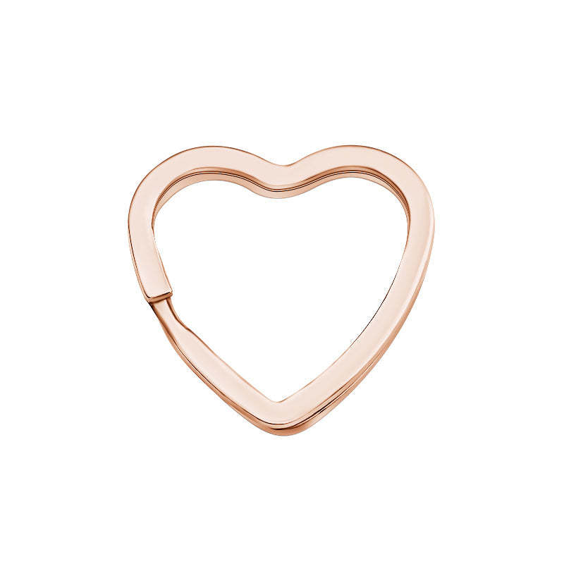 Portachiavi Piatto A Forma Di Cuore Portachiavi Diviso In Metallo Oro Rosa - soufeelit