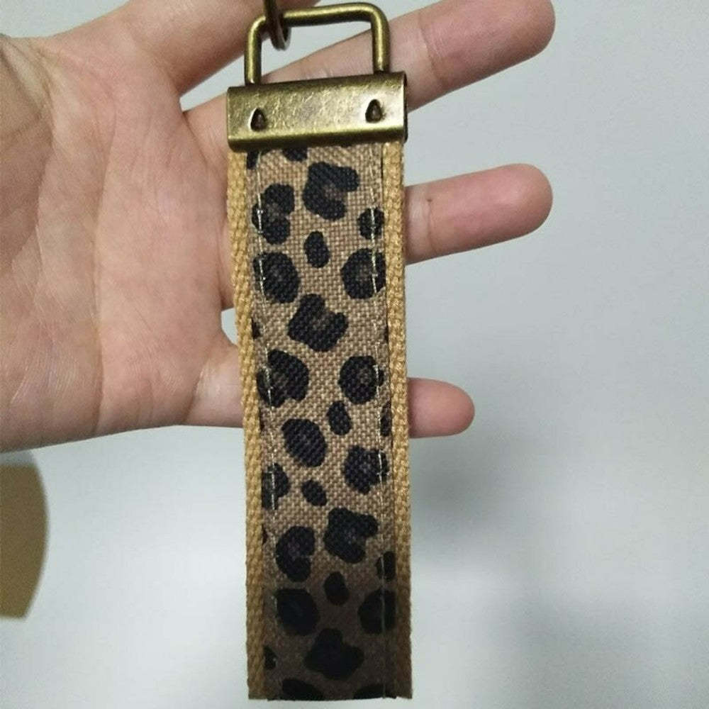 Cinturino Da Polso Alla Moda Con Portachiavi Da Polso Con Stampa Leopardata Per Donna - soufeelit