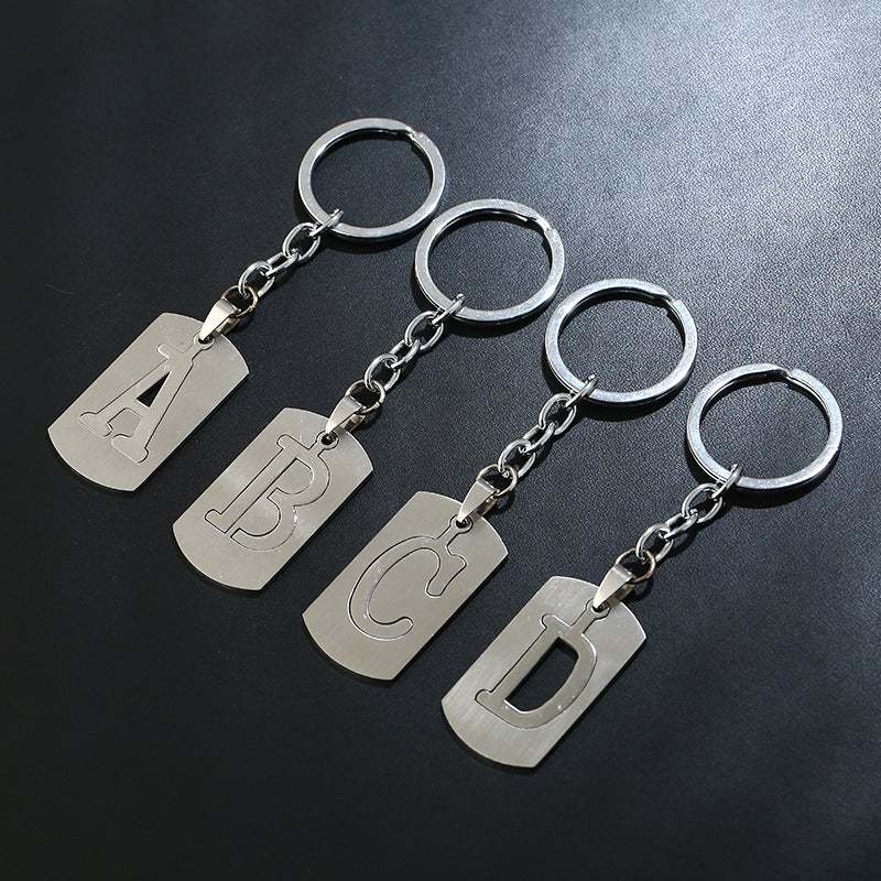 Portachiavi Con Alfabeto Argento Portachiavi Con Lettera Iniziale Semplice Regalo Di Compleanno