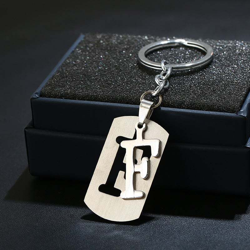 Portachiavi Con Alfabeto Argento Portachiavi Con Lettera Iniziale Semplice Regalo Di Compleanno