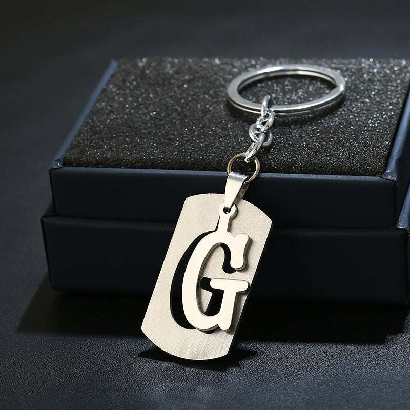 Portachiavi Con Alfabeto Argento Portachiavi Con Lettera Iniziale Semplice Regalo Di Compleanno