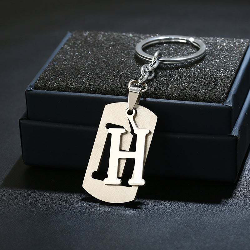 Portachiavi Con Alfabeto Argento Portachiavi Con Lettera Iniziale Semplice Regalo Di Compleanno