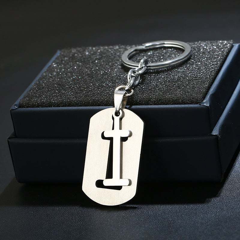 Portachiavi Con Alfabeto Argento Portachiavi Con Lettera Iniziale Semplice Regalo Di Compleanno