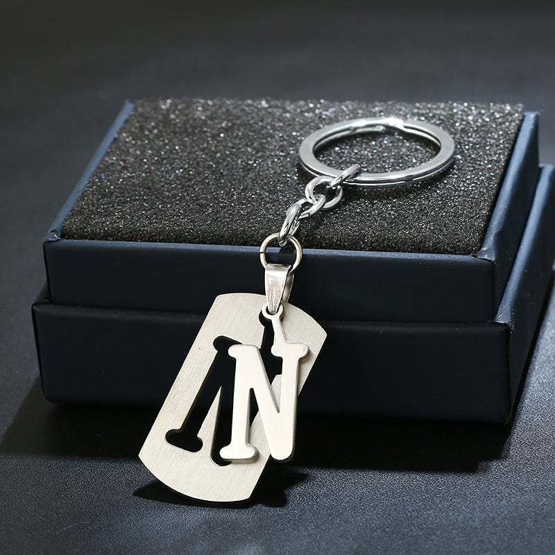 Portachiavi Con Alfabeto Argento Portachiavi Con Lettera Iniziale Semplice Regalo Di Compleanno