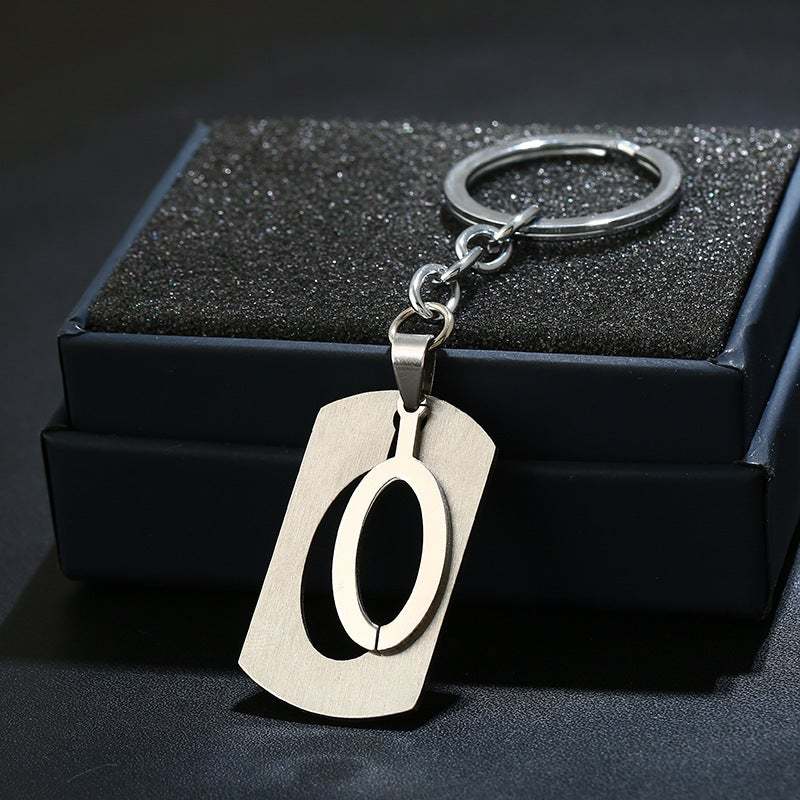 Portachiavi Con Alfabeto Argento Portachiavi Con Lettera Iniziale Semplice Regalo Di Compleanno